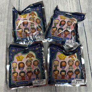 4 Packs Lot Disney Wish Figure 3D Bag Clips Mystery Surprise Blind Bags